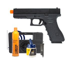 Pistola Airsoft GBB Glock G17 Kosok E&C + Speedloader + BB's 0.20g + Green Gás + Alvos + Case