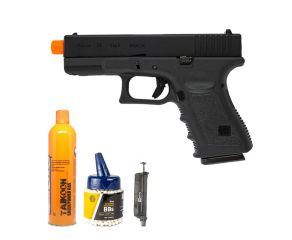 Pistola Airsoft GBB Glock G19 Kosok E&C + Speedloader NKT + BB's 0.20g 1000Un + Green Gás