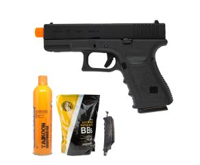 Pistola Airsoft GBB Glock G19 Kosok E&C + Speedloader Rossi 150 Rds + BB's 0.20g + Green Gás 600ml