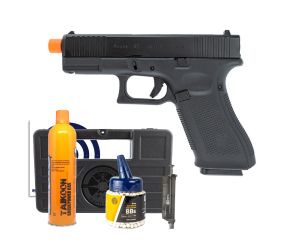 Pistola Airsoft GBB Glock G45 Kosok E&C + Speedloader Rossi + BB's + Green Gás + Alvos + Case LC