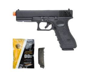 Pistola Airsoft GBB Glock R18 Army + Speedloader Rossi 150 Rds + BB's 0.20g