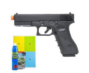 Pistola Airsoft GBB Glock R18 Army BlowBack + BB's + Green gás Rossi + Alvo