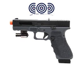 Pistola Airsoft GBB Secutor Glock Gladius 17 Cinza + Mira Laser + Alvos