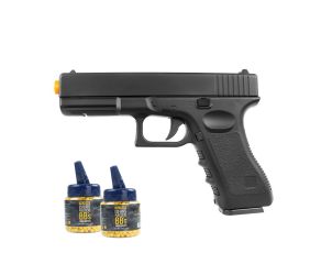 Pistola Airsoft Spring Full Metal Glock GK-V20 6mm + BBs 0.12g Rossi 1000 Un