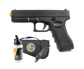 Pistola Airsoft Spring Full Metal Glock GK-V20 6mm + Speed Loader + BBs Rossi + Capa