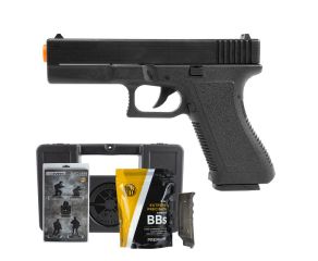 Pistola Airsoft Spring Glock GK-V307 + Speedloader Rossi + BB's 0.12g + Case LC + Mini Alvos NTK