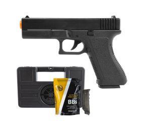 Pistola Airsoft Spring Glock GK-V307 + Speedloader 150 Rds Rossi + BB's 0.12g 1000Un + Case LC