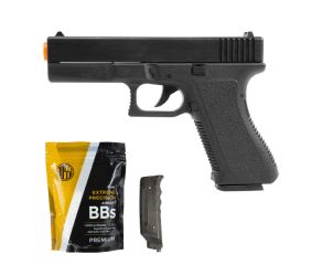 Pistola Airsoft Spring Glock GK-V307 + Speedloader 150 Rds Rossi + BB's 0.12g 1000Un Rossi