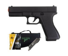 Pistola Airsoft Spring Glock GK-V307 Vigor + Speed Loader + BBs Rossi + Capa LC