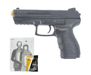 Pistola Airsoft Spring P30 V312 Vigor 6mm + BB's Rossi + Alvo LC