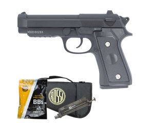 Pistola Airsoft Spring PT92 V22 Vigor 6mm + Speedloader + BB's 0.12g Rossi + Capa Rossi