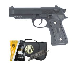 Pistola Airsoft Spring PT92 V22 Vigor 6mm + Speedloader + BB's 0.20g + Capa Rossi