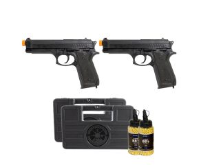 Pistola Airsoft Spring PT92 Kit Duelo