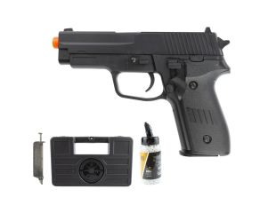 Pistola Airsoft Spring P226 + Maleta, BBs e Speedloader