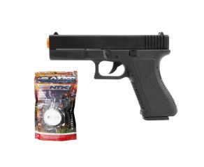 Pistola Airsoft Spring Glock GK-V307 Vigor + Airsoft BBs 0.12g Velozter 2000 Um