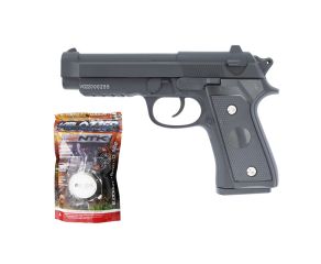 Pistola Airsoft Spring Full Metal PT92 V22 Vigor 6mm + Airsoft BBs 0.12g Velozter 2000 Um