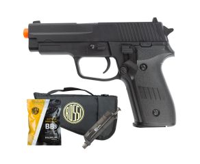 Pistola Airsoft Spring Vigor P226 - 6mm + Speed Loader + BBs + Capa