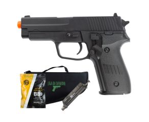 Pistola Airsoft Spring Vigor P226 - 6mm + Speed Loader + BBs + Capa LC