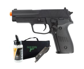 Pistola Airsoft Spring Vigor P226 - 6mm + Speed loader + BBs + Capa Rossi