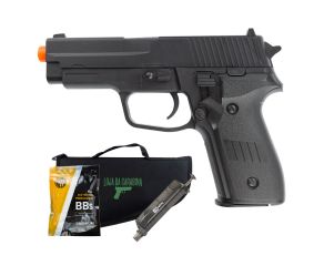 Pistola Airsoft Spring Vigor P226 - 6mm + Speed Loader + BBs Rossi + Capa Rossi