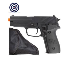 Pistola Airsoft Spring Vigor P226 + Coldre para Pistola e Revólver + Alvos
