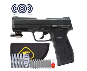 Pistola CO2 24/7 G2 Blowback KWC 4.5mm + Capa Combat + Mira Laser + Esferas +  CO2 + Oleo + Alvos