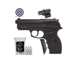 Pistola CO2 R11 (C11) Rossi 6mm + Mira Laser + Speedloader 6mm + Esfera de Aço + CO2 + Alvos