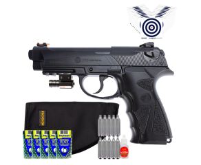 Pistola de Pressao CO2 C12 4.5mm Rossi + Capa Rossi + Mira Laser + Esferas + CO2 + Oleo + Alvos