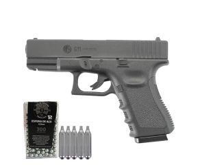 Pistola CO2 Glock G11 Rossi 4.5mm + Esferas de Aço + CO2