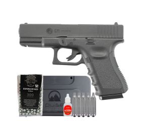 Pistola CO2 Glock G11 Rossi 4.5mm + Esferas de Aço + CO2 + Óleo + Case