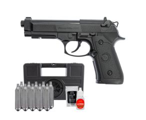 Pistola Co2 GNB Beretta M9 Rossi 6mm + Esfera de Aço 500 Un + Co2 + Maleta + Óleo