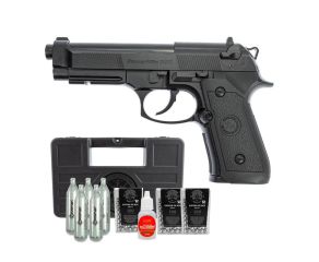 Pistola Co2 GNB Beretta M9 Rossi 6mm + Esfera de Aço + CO2 Crosman + Maleta + Óleo