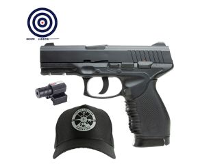 Pistola de Pressao Co2 KWC 24 7 4.5mm + Mira Laser Trilho 11mm 22mm + Bone LC + Alvos