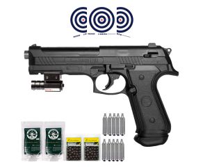 Pistola CO2 Paintball .50 LTL Alfa RAM + Mira Laser + Kit Esferas + CO2 + Alvos