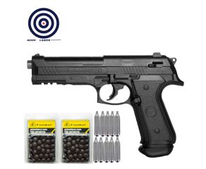 Pistola de Pressao Paintball .50 CO2 LTL Alfa RAM + Esferas de Plastico + Cilindro Co2 + Alvos