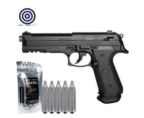 Pistola de Pressao Paintball .50 CO2 LTL Alfa RAM + Co2 + Esferas de Aluminio + Alvos
