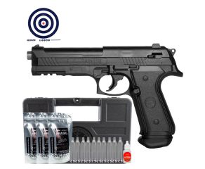 Pistola de Pressao Paintball .50 CO2 LTL Alfa RAM + Oleo + Cilindro Co2 + Esferas + Case + Alvos