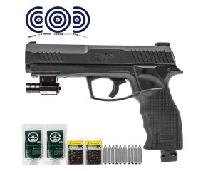 Pistola CO2 T4E TP 50 Gen2 Paintball Ram Umarex + Mira Laser + Kit Esferas + CO2 + Alvos