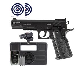 Pistola de Pressao Colt 1911 Co2 NBB 4.5mm QGK + Case + Mira laser + CO2 + Esferas de Aco + Alvos