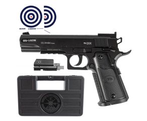 Pistola de Pressao Colt 1911 Co2 NBB 4.5mm QGK + Mira laser + Case Rigido LC + Alvos