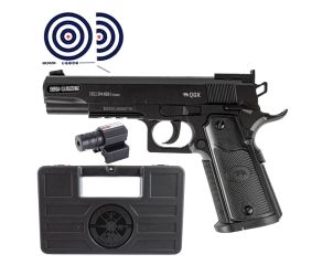 Pistola de Pressao Colt 1911 Co2 NBB 4.5mm QGK + Mira Laser Pequena + Case Rigido LC + Alvos