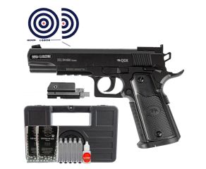 Pistola de Pressao Colt 1911 Co2 NBB 4.5mm QGK + Co2 +  Oleo + Esferas + Case + Mira Laser + Alvos