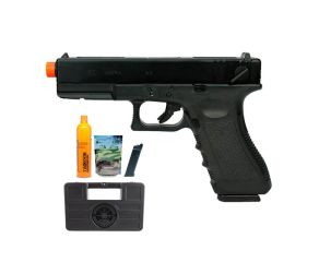 Pistola de Airsoft Army Glock R18 GBB - 6mm + Bbs + Gás + Maleta + Mag Extra