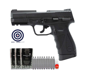 Pistola de Pressao CO2 24/7 G2 BlowBack KWC 4.5mm + Esferas 4.5mm + CO2 + Oleo + Alvos