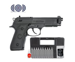 Pistola Co2 GNB Beretta M9 Rossi 4.5mm + 10 Cilindro Co2 + Maleta + Esfera de Aço + Óleo + Alvos