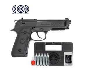 Pistola Co2 GNB Beretta M9 Rossi 4.5mm + Cilindro Co2 12g + Maleta + Esfera de Aço + Óleo + Alvos