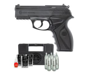 Pistola de Pressão CO2 R11 (C11) Rossi 6mm + Cilindro Co2 Crosman + Esfera de Aço + Óleo + Maleta