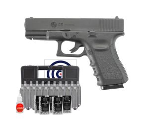 Pistola de Pressão CO2 Glock G11 Rossi 6mm + Esfera de Aço + CO2 + Case + Óleo + Alvos