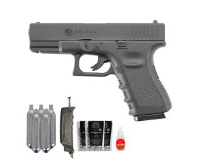 Pistola de Pressão CO2 Glock G11 Rossi 6mm + Speedloader + Esferas de Aço + CO2 + Óleo