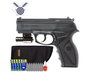 Pistola de Pressão CO2 Rossi R11 (C11) 4.5mm + Capa + Esferas Rossi + Mira Laser + CO2 + Óleo + Alvo